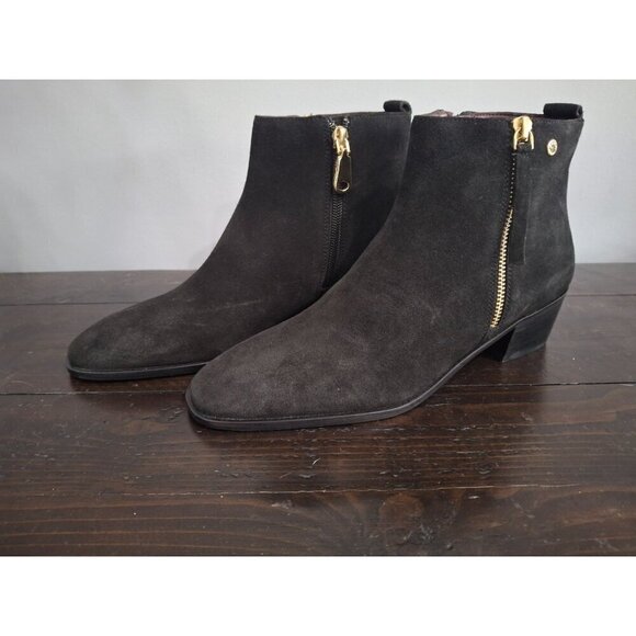 Radley London Sloane Gardens Black Suede 2.0 Zip Booties/NWOB, Sz. 8 (US) - Picture 1 of 10